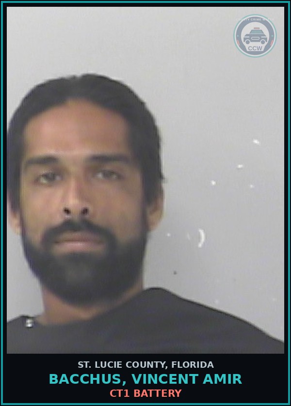 Booking mugshot of Bacchus, Vincent Amir in St. Lucie County