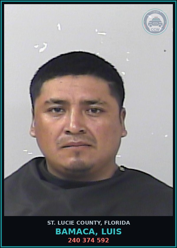 Booking mugshot of Bamaca, Luis in St. Lucie County