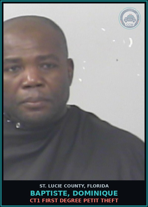 Booking mugshot of Baptiste, Dominique in St. Lucie County
