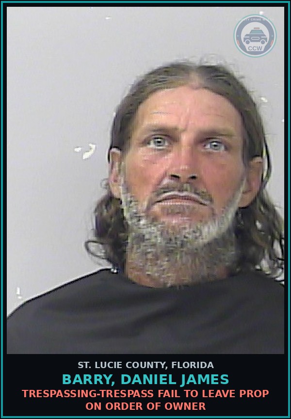 Booking mugshot of Barry, Daniel James in St. Lucie County