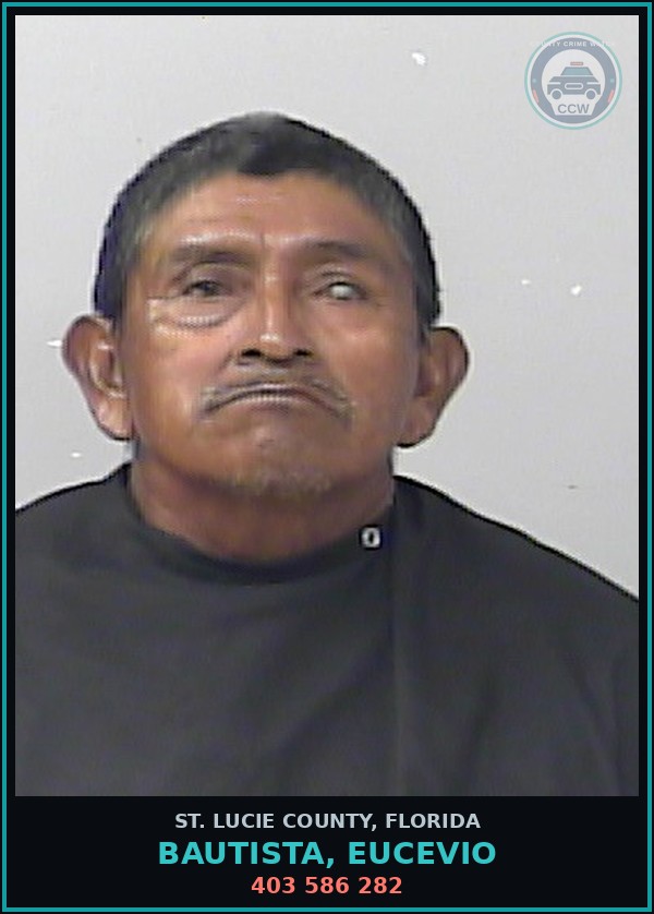 Booking mugshot of Bautista, Eucevio in St. Lucie County