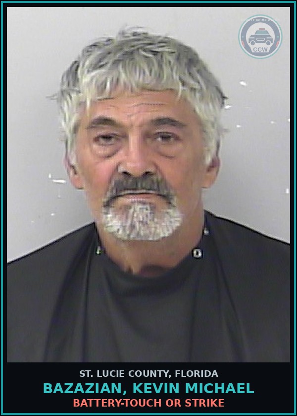 Booking mugshot of Bazazian, Kevin Michael in St. Lucie County