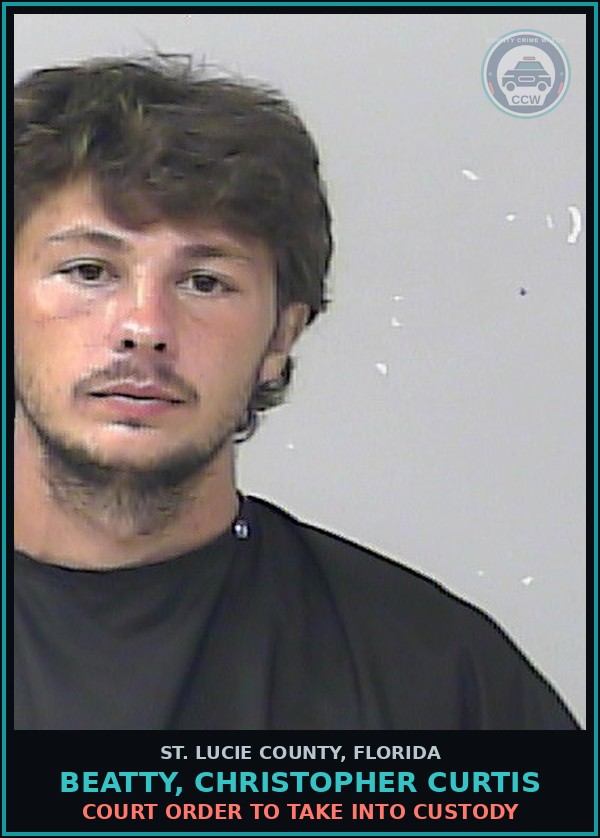 Booking mugshot of Beatty, Christopher Curtis in St. Lucie County