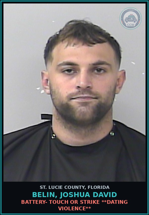 Booking mugshot of Belin, Joshua David in St. Lucie County