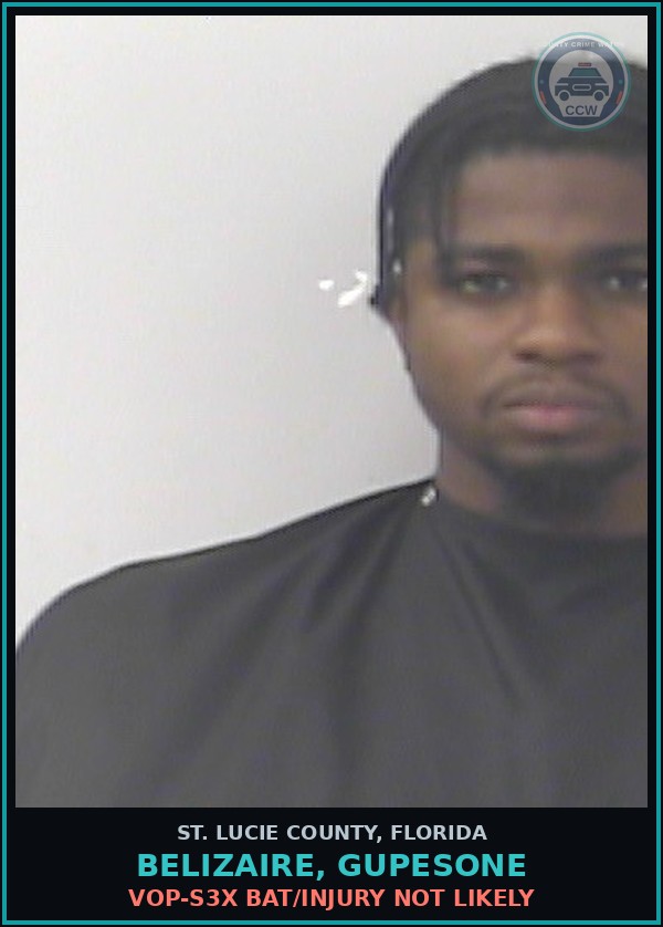 Booking mugshot of Belizaire, Gupesone in St. Lucie County