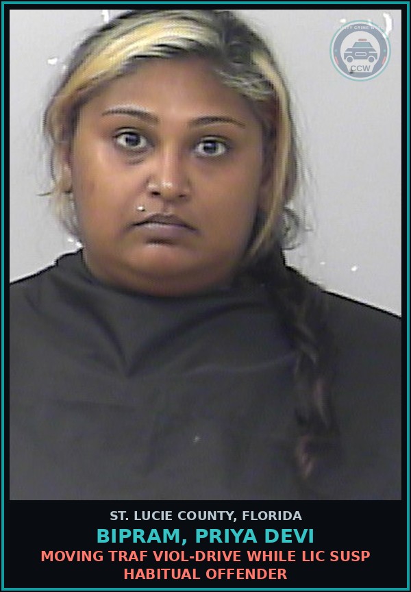 Booking mugshot of Bipram, Priya Devi in St. Lucie County