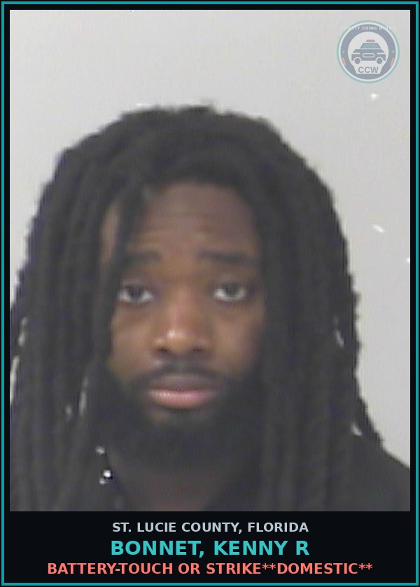 Booking mugshot of Bonnet, Kenny R in St. Lucie County