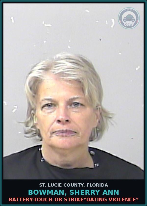 Booking mugshot of Bowman, Sherry Ann in St. Lucie County