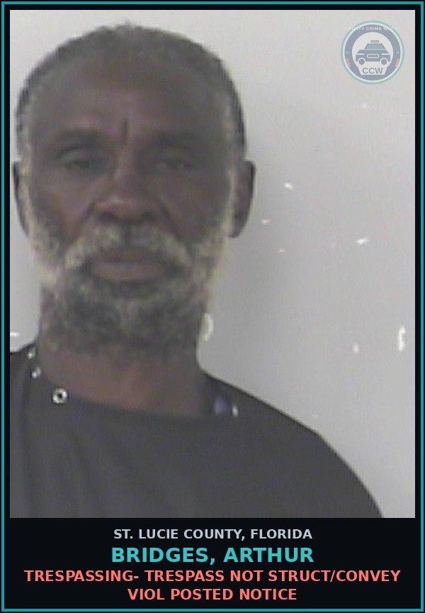 Booking mugshot of Bridges, Arthur in St. Lucie County