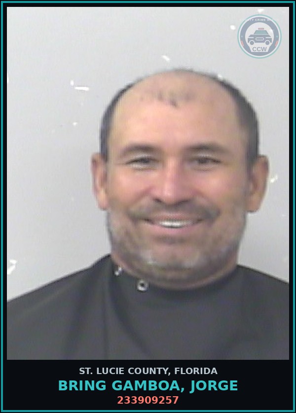 Booking mugshot of Bring Gamboa, Jorge in St. Lucie County