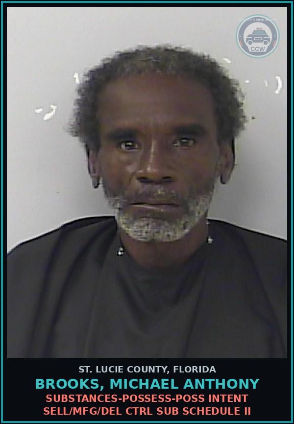 Booking mugshot of Brooks, Michael Anthony in St. Lucie County
