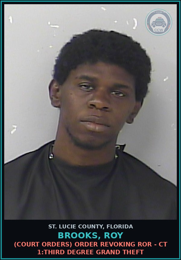 Booking mugshot of Brooks, Roy in St. Lucie County