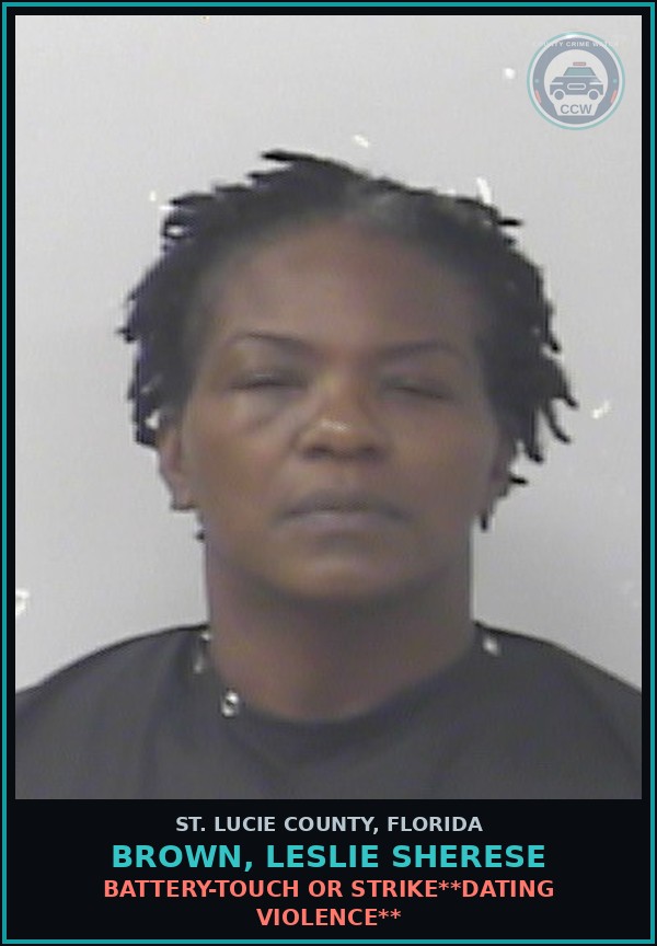 Booking mugshot of Brown, Leslie Sherese in St. Lucie County