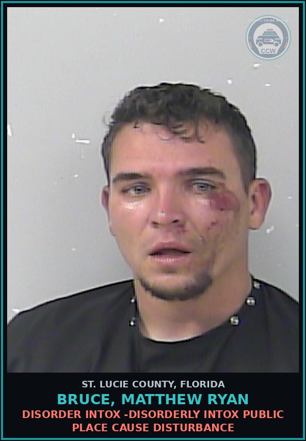 Booking mugshot of Bruce, Matthew Ryan in St. Lucie County