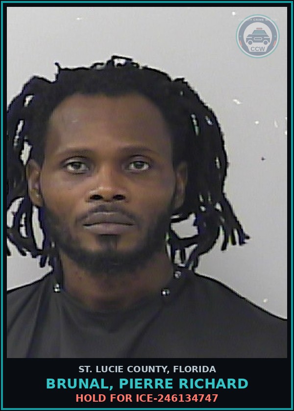 Booking mugshot of Brunal, Pierre Richard in St. Lucie County
