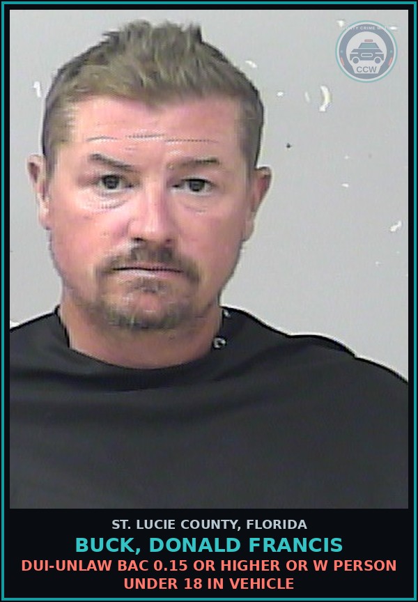 Booking mugshot of Buck, Donald Francis in St. Lucie County