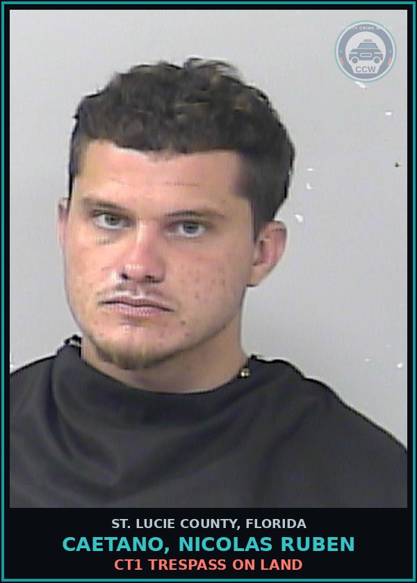 Booking mugshot of Caetano, Nicolas Ruben in St. Lucie County