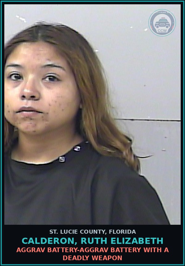 Booking mugshot of Calderon, Ruth Elizabeth in St. Lucie County