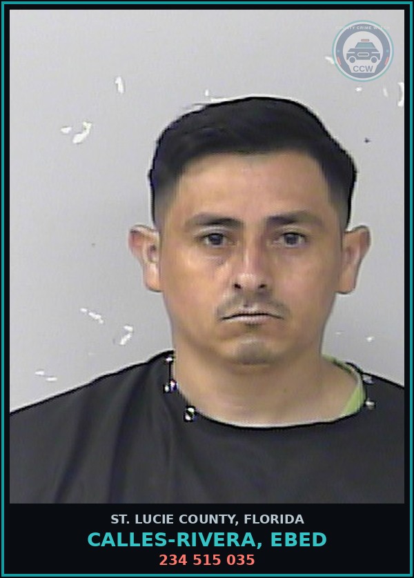 Booking mugshot of Calles-rivera, Ebed in St. Lucie County