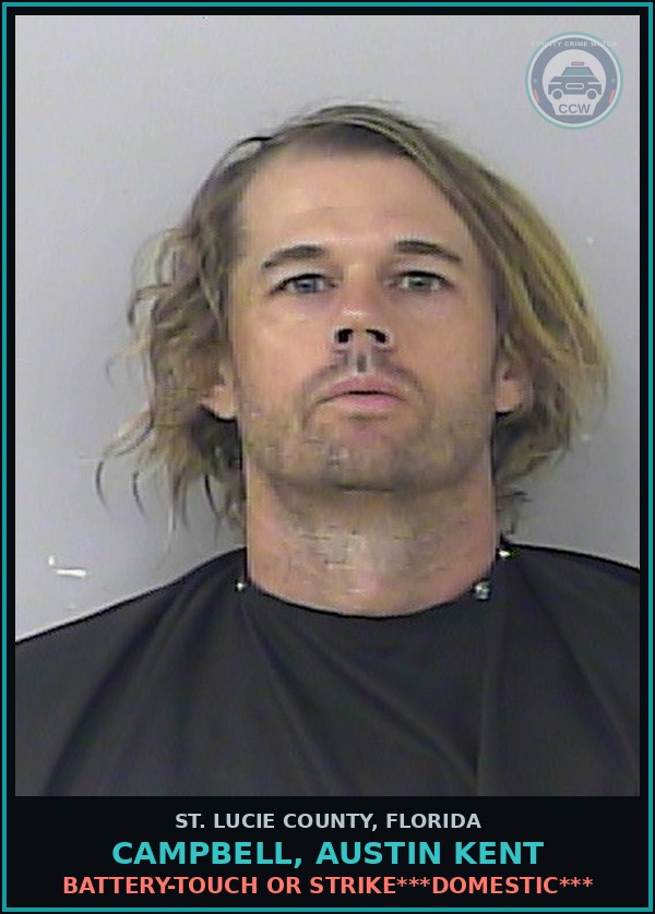 Booking mugshot of Campbell, Austin Kent in St. Lucie County