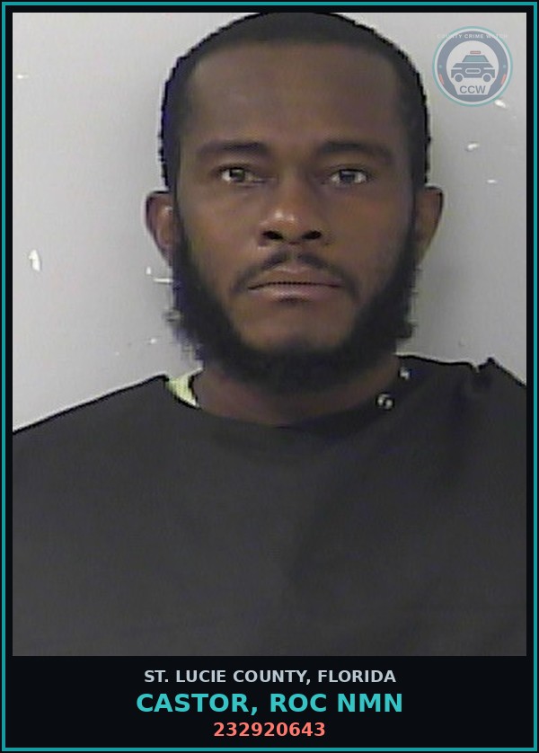 Booking mugshot of Castor, Roc Nmn in St. Lucie County