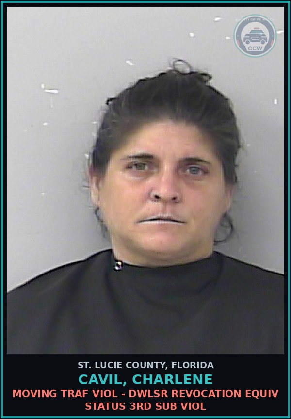 Booking mugshot of Cavil, Charlene in St. Lucie County