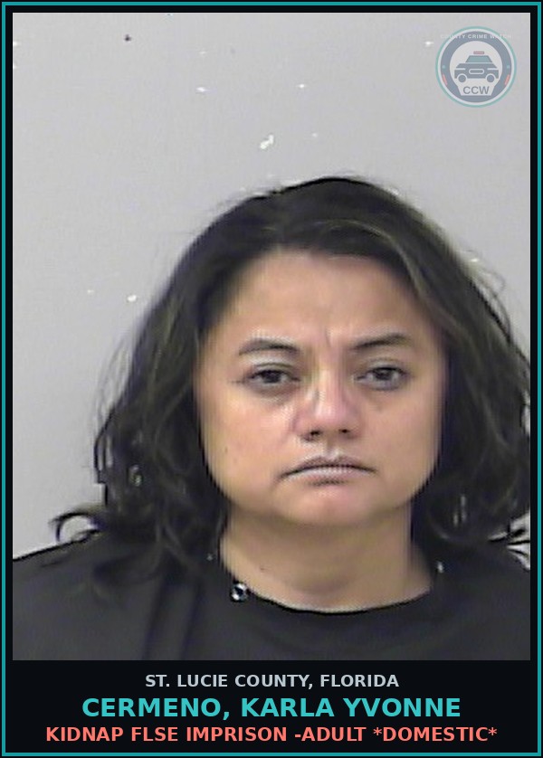 Booking mugshot of Cermeno, Karla Yvonne in St. Lucie County