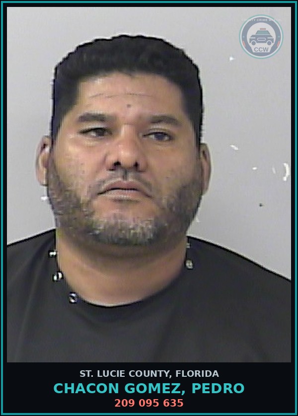 Booking mugshot of Chacon Gomez, Pedro in St. Lucie County