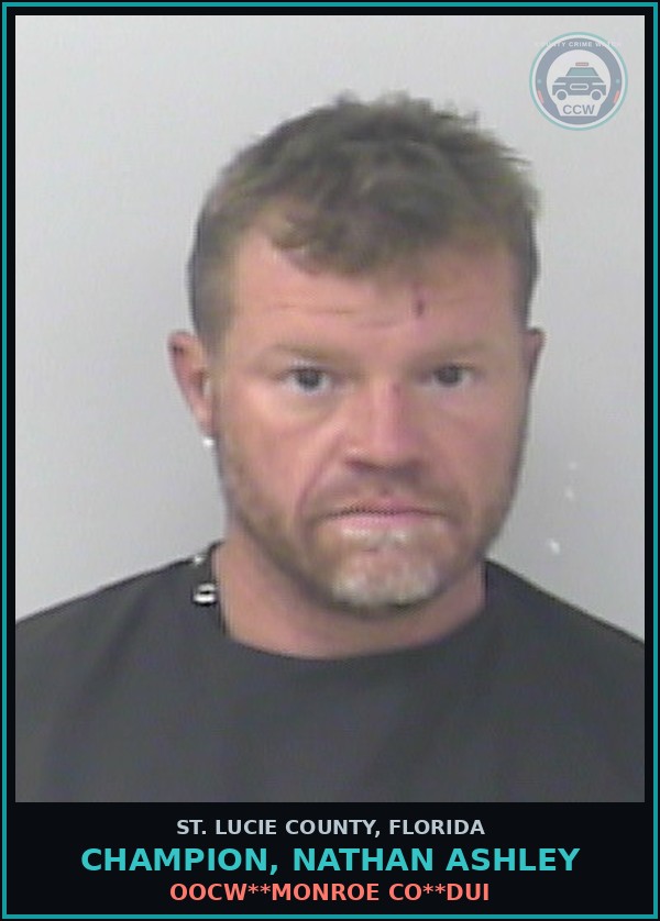 Booking mugshot of Champion, Nathan Ashley in St. Lucie County