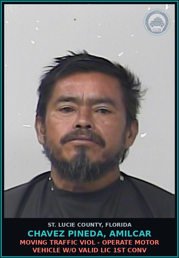 Booking mugshot of Chavez Pineda, Amilcar in St. Lucie County