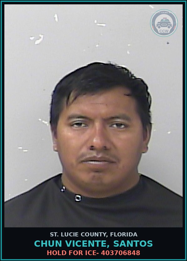 Booking mugshot of Chun Vicente, Santos in St. Lucie County