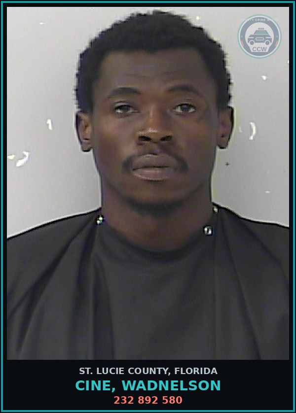 Booking mugshot of Cine, Wadnelson in St. Lucie County