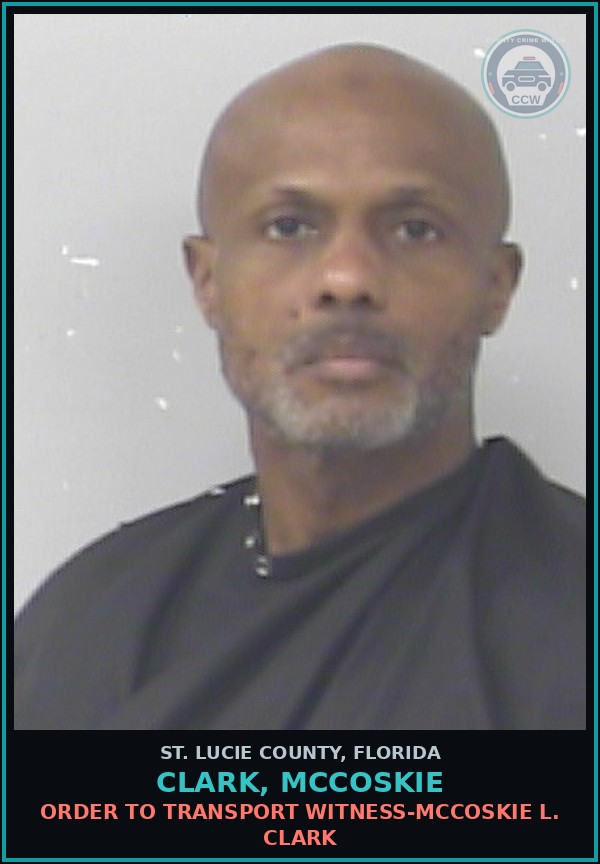 Booking mugshot of Clark, Mccoskie in St. Lucie County