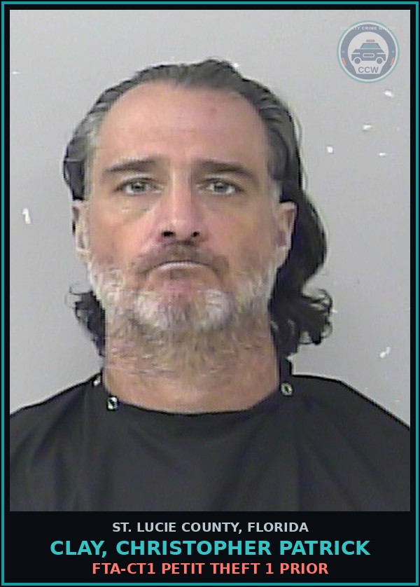 Booking mugshot of Clay, Christopher Patrick in St. Lucie County