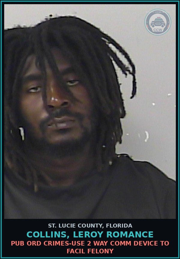 Booking mugshot of Collins, Leroy Romance in St. Lucie County