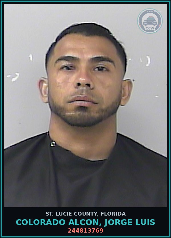 Booking mugshot of Colorado Alcon, Jorge Luis in St. Lucie County