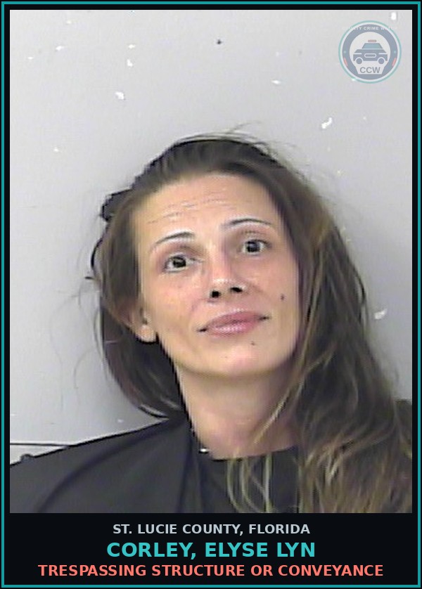 Booking mugshot of Corley, Elyse Lyn in St. Lucie County