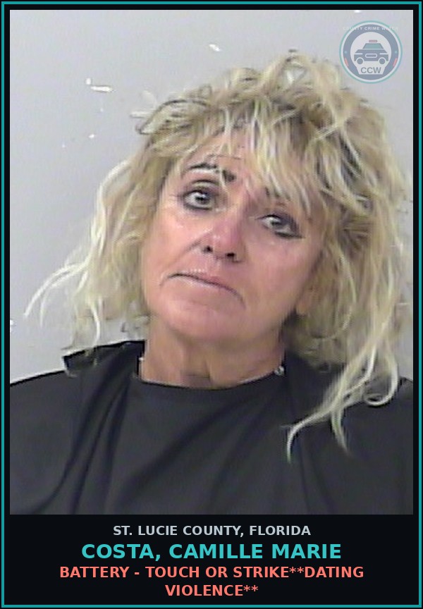 Booking mugshot of Costa, Camille Marie in St. Lucie County