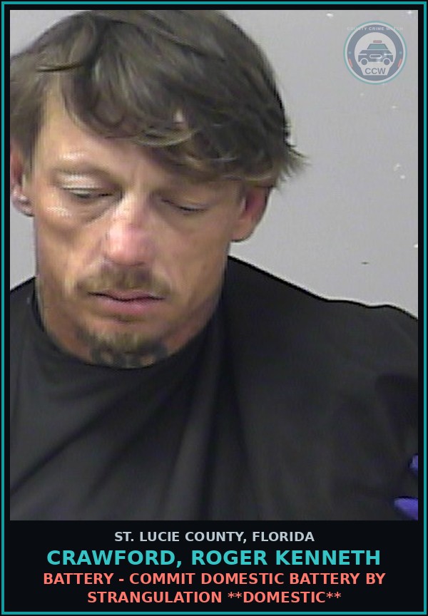 Booking mugshot of Crawford, Roger Kenneth in St. Lucie County