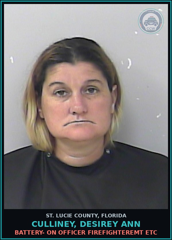 Booking mugshot of Culliney, Desirey Ann in St. Lucie County