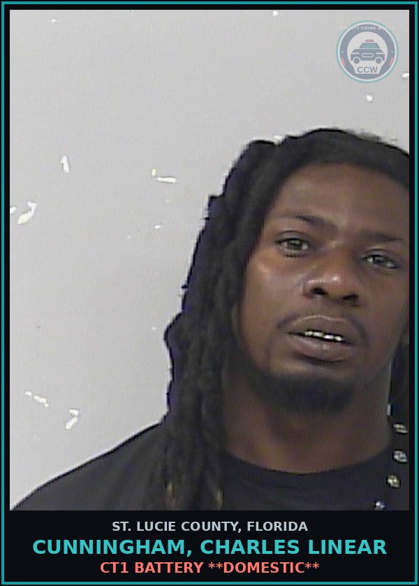Booking mugshot of Cunningham, Charles Linear in St. Lucie County