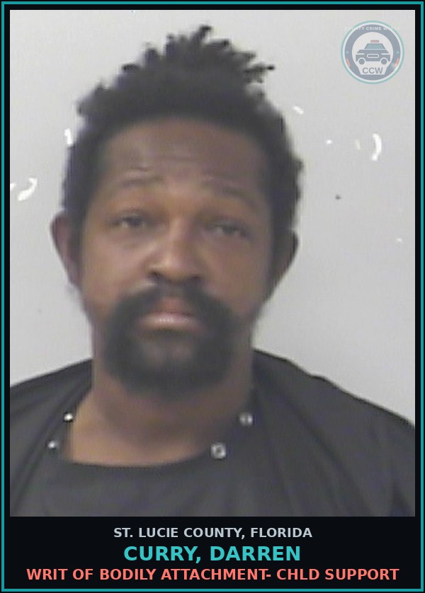 Booking mugshot of Curry, Darren in St. Lucie County