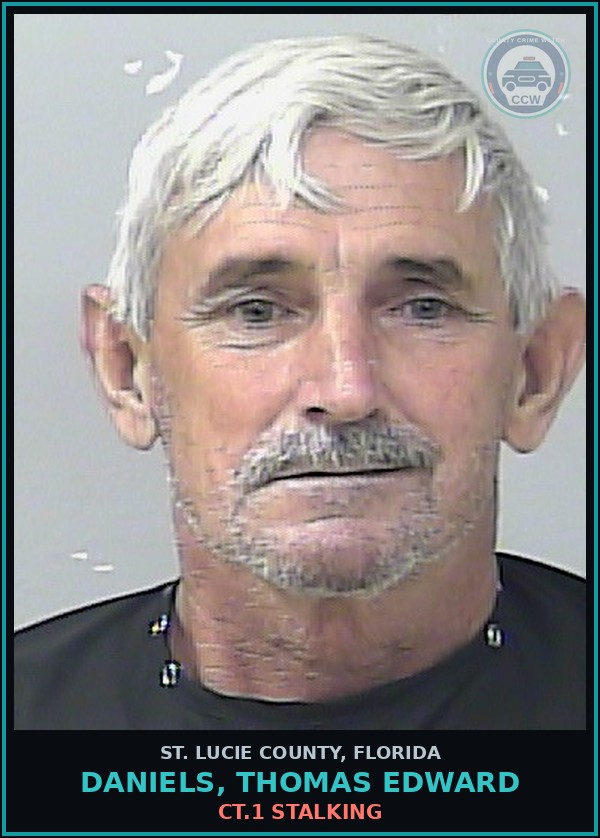 Booking mugshot of Daniels, Thomas Edward in St. Lucie County