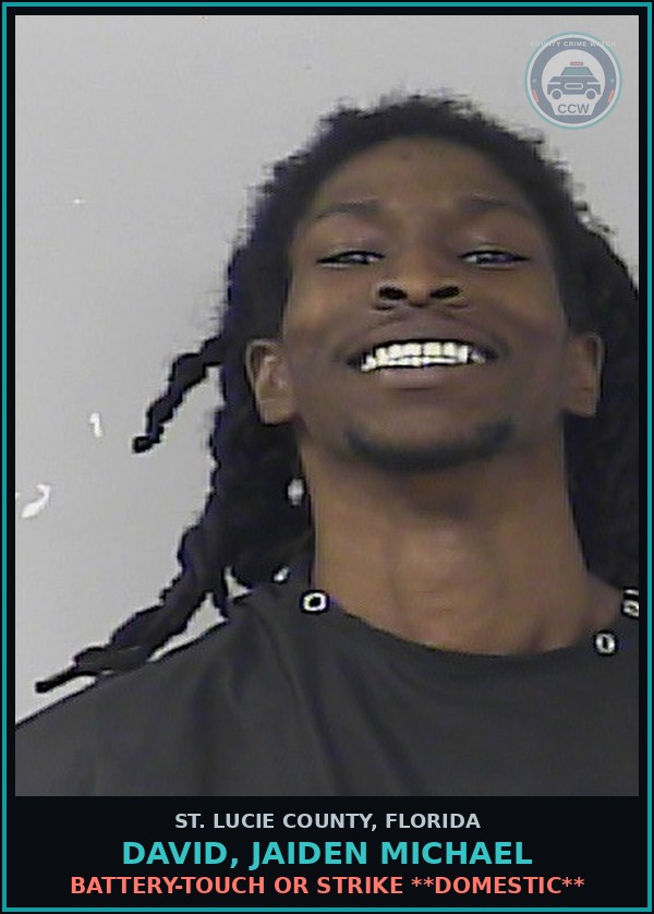 Booking mugshot of David, Jaiden Michael in St. Lucie County
