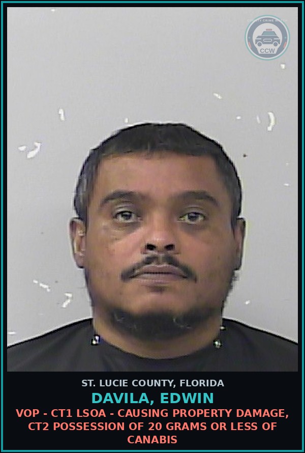 Booking mugshot of Davila, Edwin in St. Lucie County