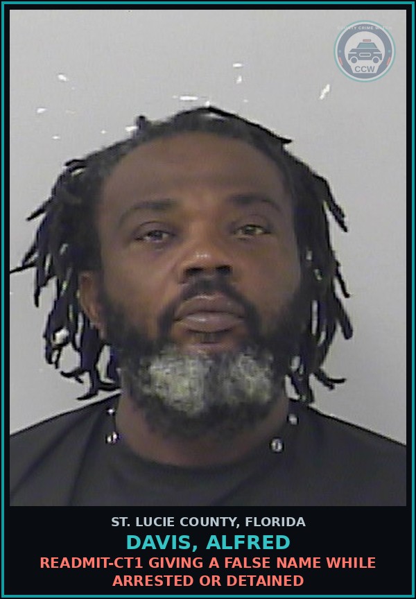 Booking mugshot of Davis, Alfred in St. Lucie County