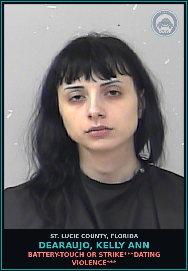 Booking mugshot of Dearaujo, Kelly Ann in St. Lucie County