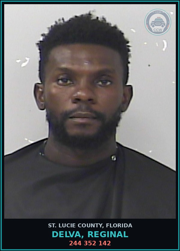 Booking mugshot of Delva, Reginal in St. Lucie County