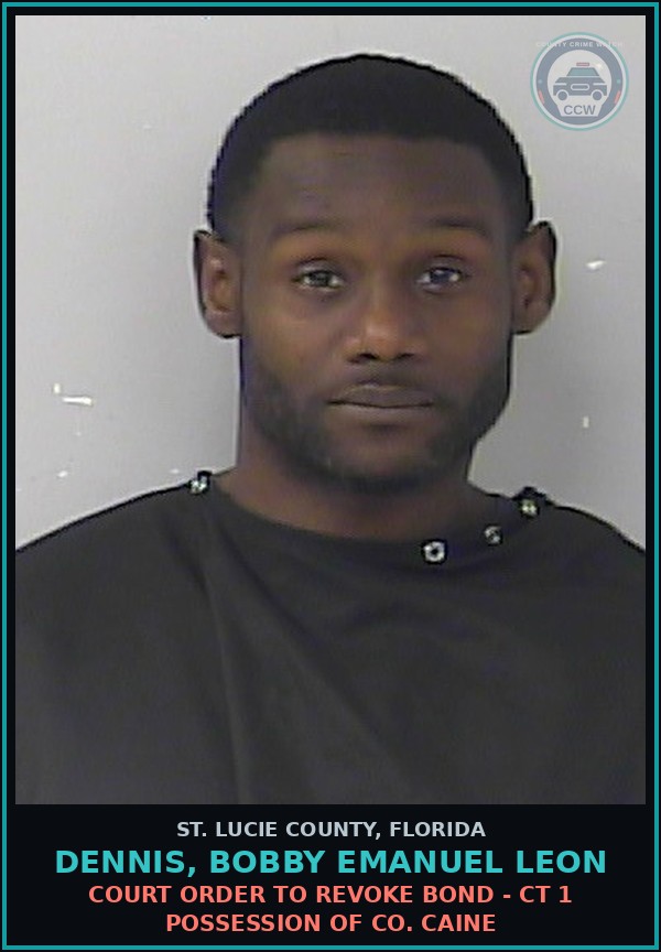 Booking mugshot of Dennis, Bobby Emanuel Leon in St. Lucie County