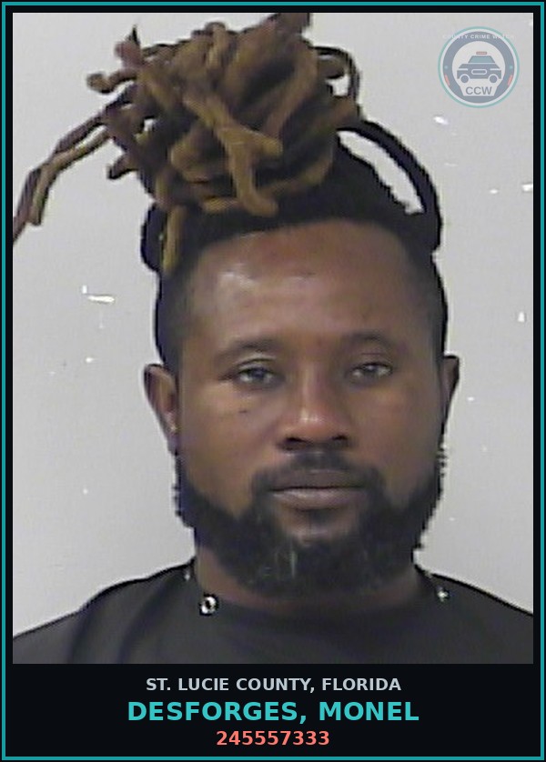 Booking mugshot of Desforges, Monel in St. Lucie County